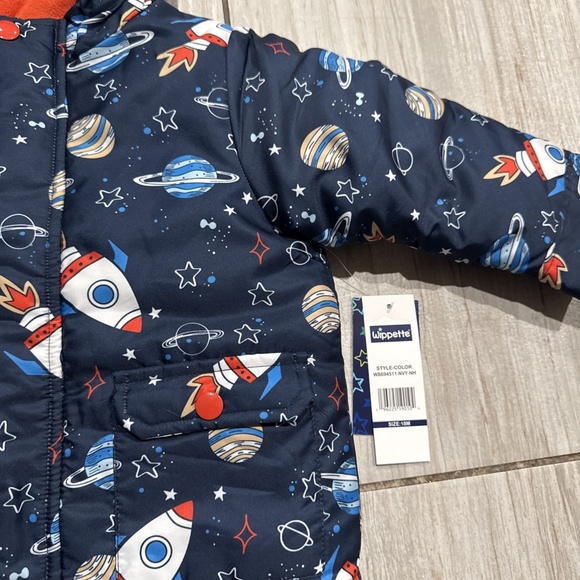 Wippette Fleece Lined Rocket Print Coat - Picture 4 of 4